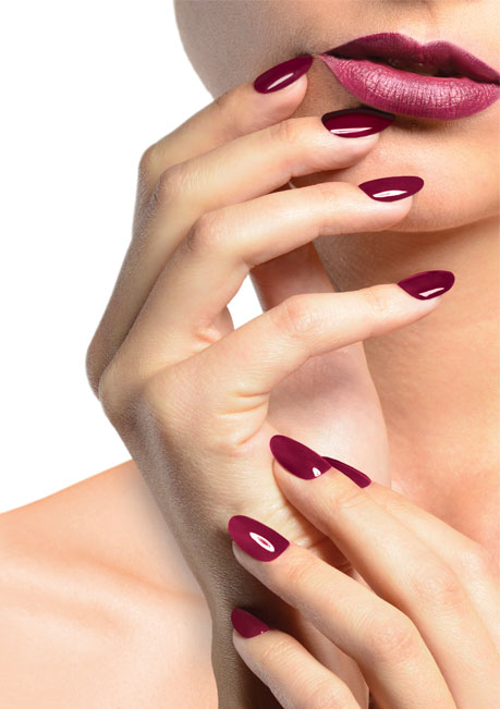 Polished Mobile Nails - Calgel burgundy nails